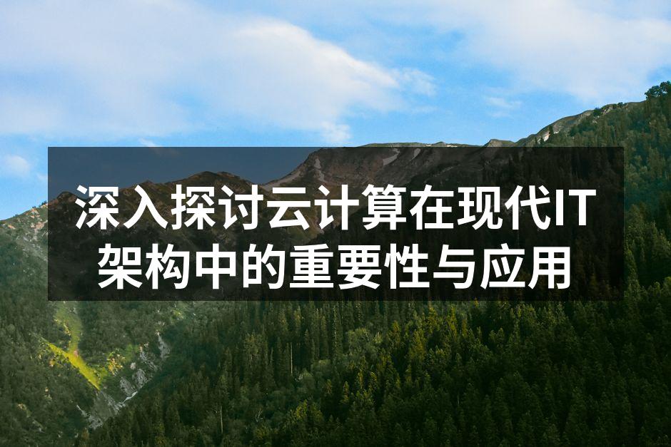 深入探讨云计算在现代IT架构中的重要性与